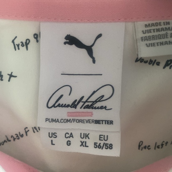 White Arnold Palmer Puma Golf polo crazy soft fabric! - Picture 11 of 12